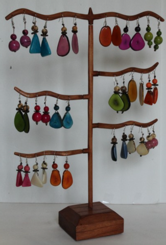 Tagua Earrings: Post Assorted Colours