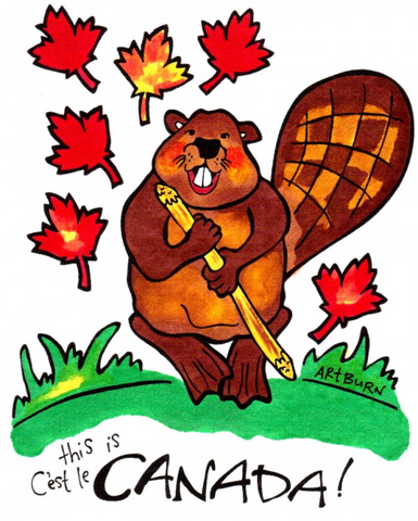 Pillow Case Painting Kit: Beaver This is Canada with Grand-Pre Name Drop