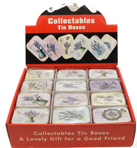 Tin Boxes: Collectible Lavender (3"x2"x0.75")