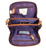 Leather Hand Bag: 483 Triple Compartment Crossbody Organizer
