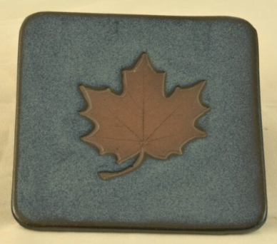 Pottery: Coaster Set Square 4x4 " in Maple Leaf Collection