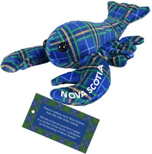 Peluche : Homard (Tartan et lettrage de la Nouvelle-Écosse)
