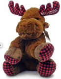Cuddle Toy: 11" Moose Loveable Buffalo Check with Nova Scotia Lettering