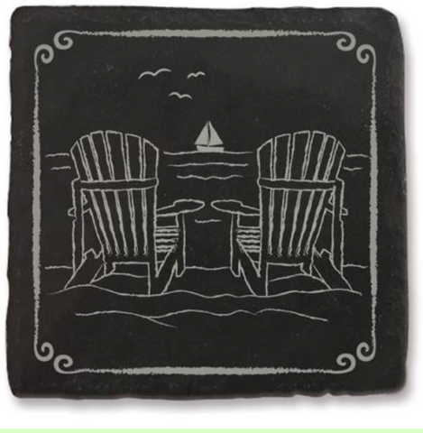Coasters: Slate with Adirondack Chair Image