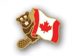 Lapel Pin: Canada Flag with Beaver
