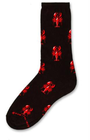 Cotton Socks: Lobster with Black background