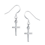 Drop Earrings: Classic Cross Handcrafted Pewter