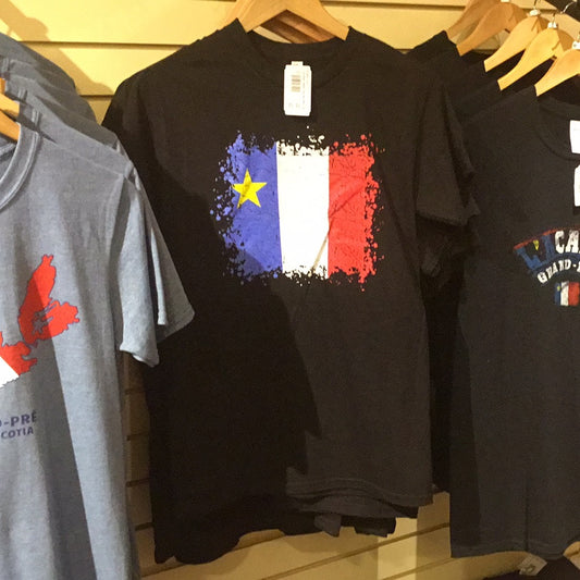 T-shirt « Grunge » avec le drapeau acadien