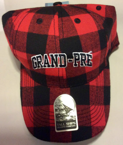 Hat: Plaid Red with Grand-Pré writing