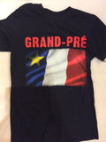 T-Shirt: Acadian Flag Rocks with Grand-Pré writing