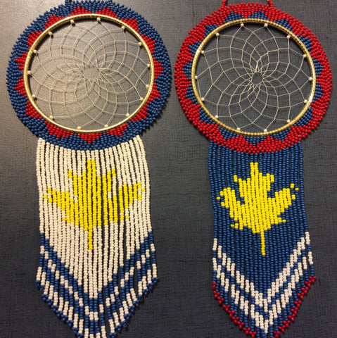 Dreamcatcher: Acadian Colours Full Beaded Handcrafted by Patty Smith Mi'Kmaq Elder