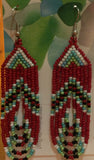 Drop Earrings: Mi'Kmaq Beaded Design Handcrafted by Patty Smith Mi'Kmaq Elder