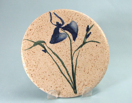 Pottery: Trivet in the Blue Iris Collection