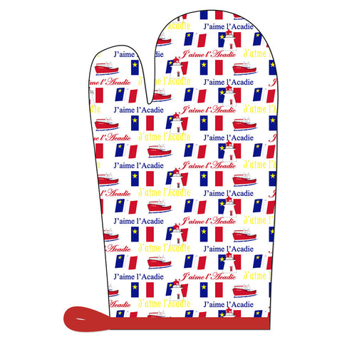 Oven Mitt: Acadie or NS with Lobster Acadian Flag